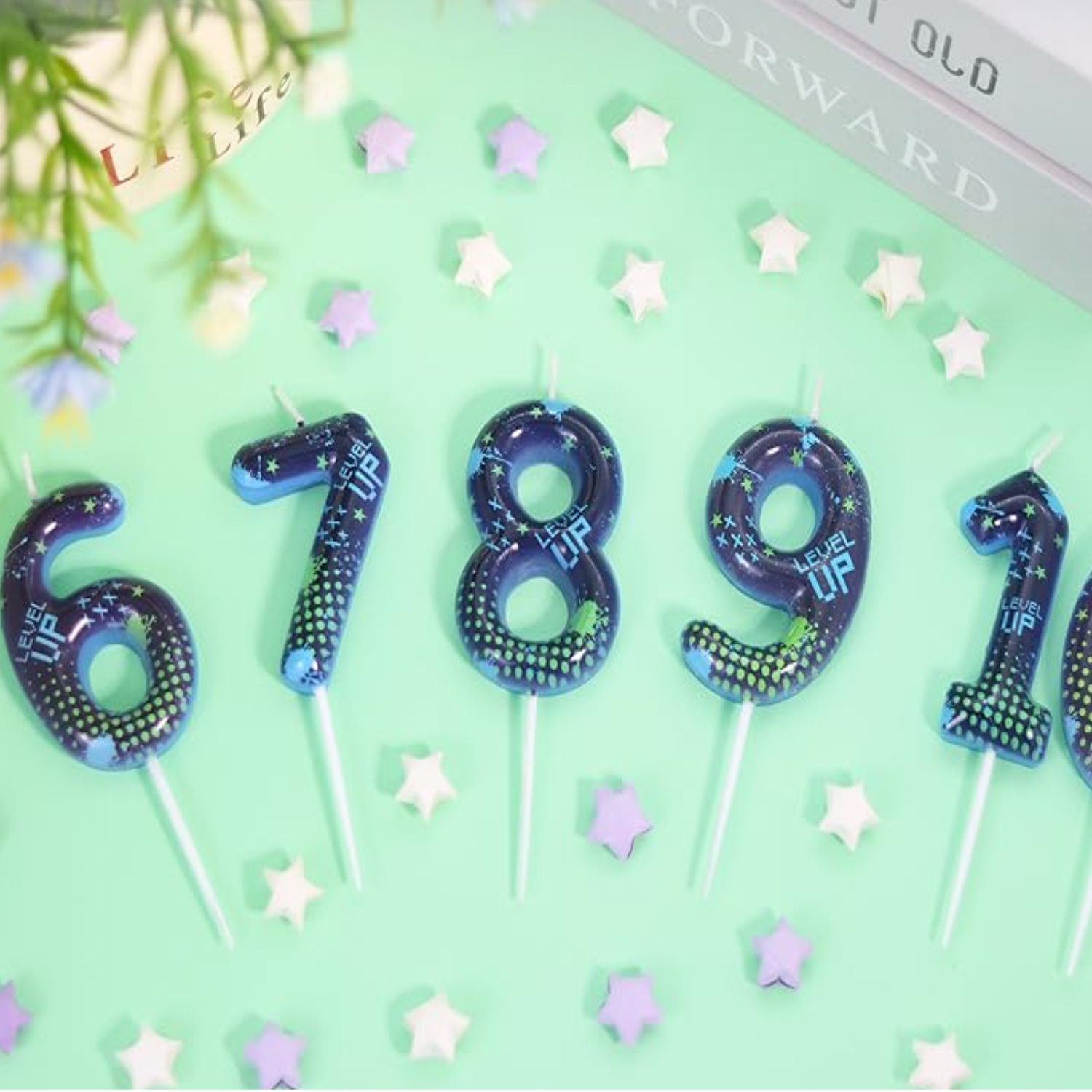 Candle Supplies Usa - Blue Game Boy 0-9 Birthday Candles,