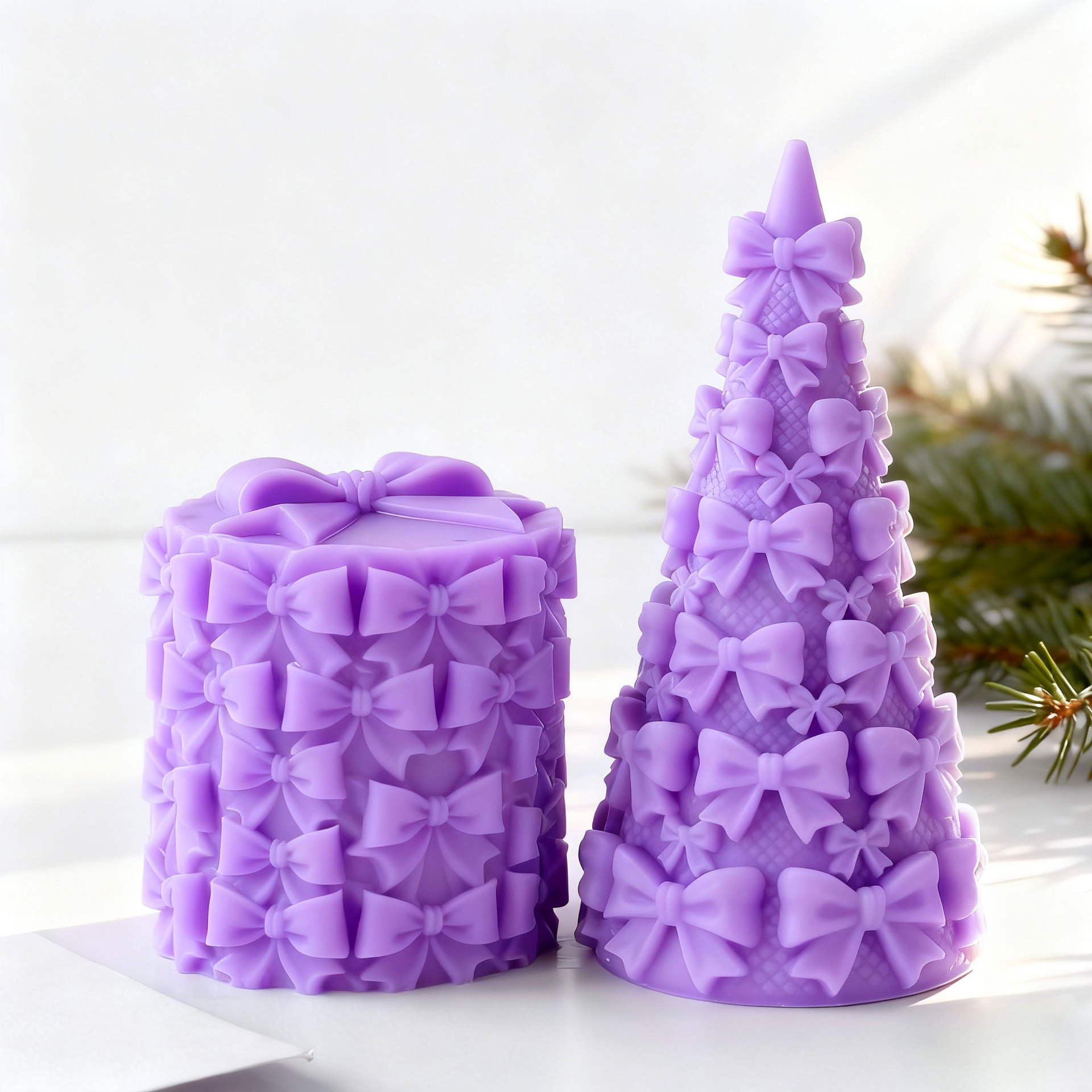 Candle Supplies Tins - 3D Bow Tie Christmas Tree Gift