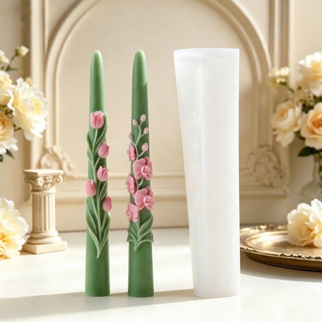 Long Pole Flower Taper Candle  - Candle Supplies Tins 评论和价格
