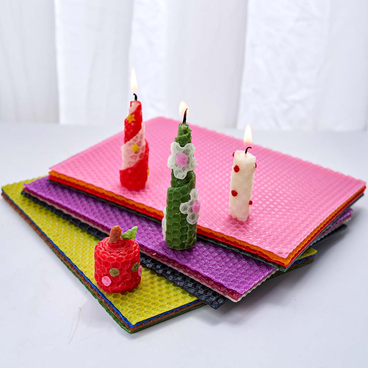 6Pcs 12Colors Colored Beeswax  - Beeswax Sheet Roll 评论和价格