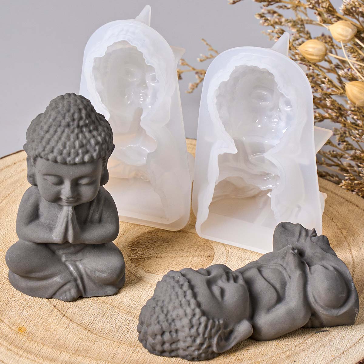 3D Buddha Silicone Candle Mold - Zen Candle Supplies 评论和价格