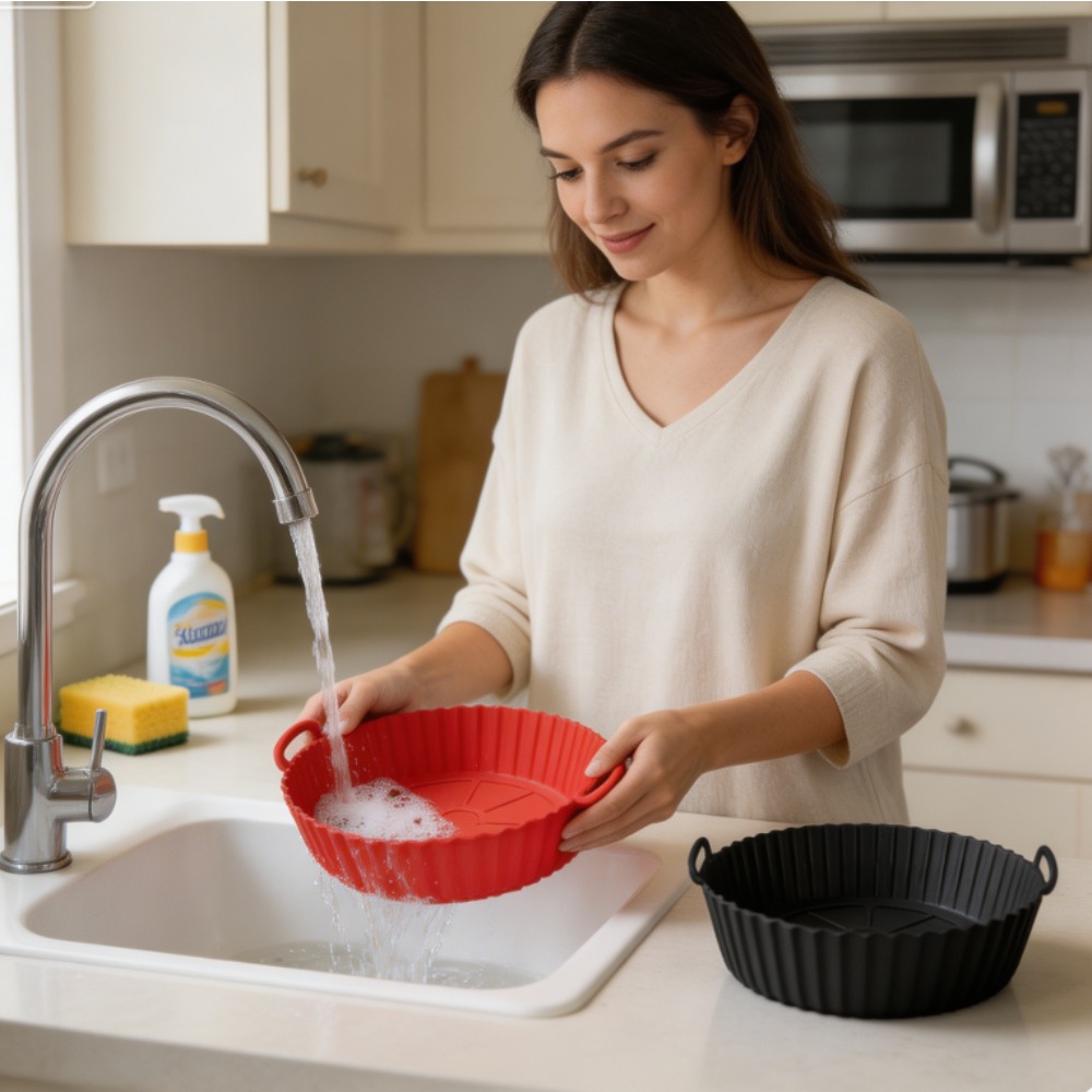Round Silicone Air Fryer Liner - Heat Resistant Mat 评论和价格
