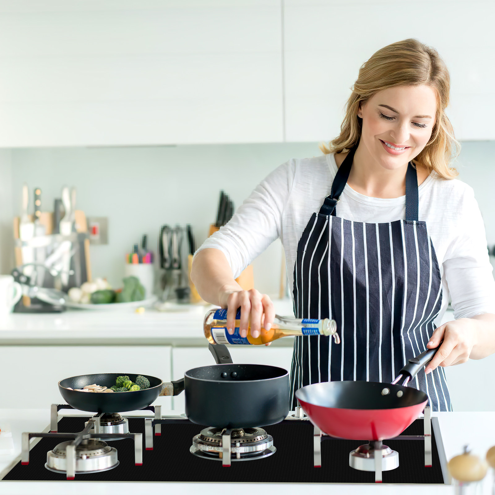 1Set Stove Top Cover for Gas C - Heat Resistant Mat 评论和价格