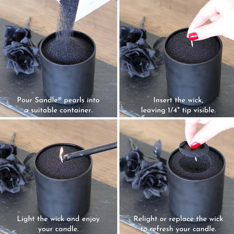 Black Candle Sand with Wick, 2 - Candle Supplies Tins 评论和价格