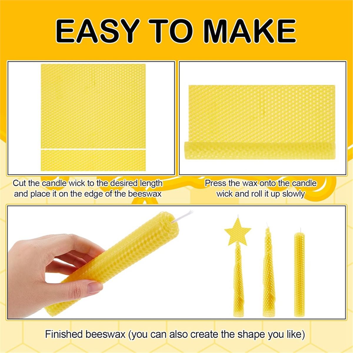 N94R 24 Pcs Beeswax Candle Mak - Beeswax Sheet Roll 评论和价格