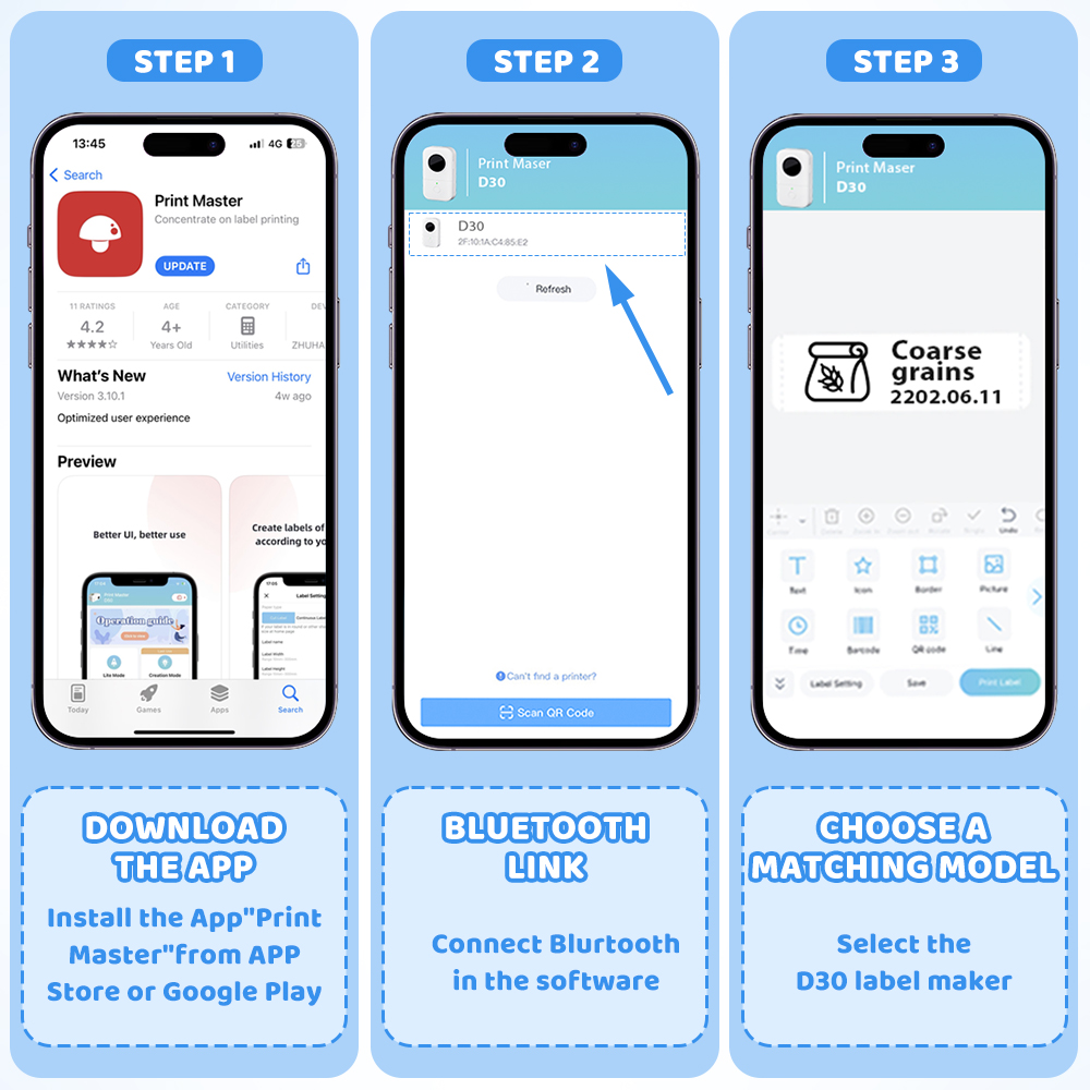 Printer Portable Wireless Blue - Sticker Label Template 评论和价格